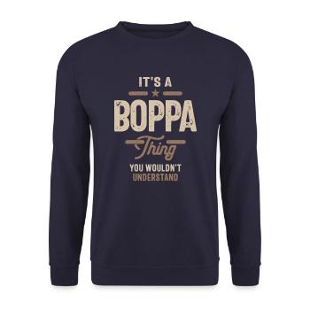Mens It's a Boppa Thing Funny Dad Grandpa - Unisex Sweatshirt - navy - Front - Alina (178cm) & Michal (187cm)
