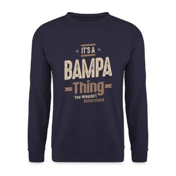 Mens It's a Bampa Thing Funny Dad Grandpa - Unisex Sweatshirt - navy - Front - Alina (178cm) & Michal (187cm)