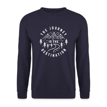 Le voyage est la destination aventure en plein air - Sweat-shirt Unisexe - marine - Devant - Alina (178cm) & Michal (187cm)