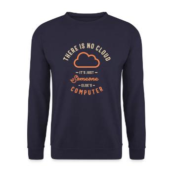 Die Cloud Es ist nur der Computer eines anderen lustig - Unisex Pullover - Navy - Vorne - Alina (178cm) & Michal (187cm)