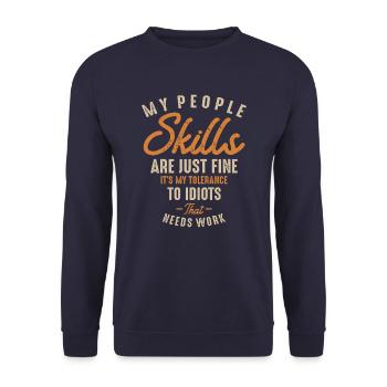 Mes compétences relationnelles sont très bien drôles sarcastiques - Sweat-shirt Unisexe - marine - Devant - Alina (178cm) & Michal (187cm)