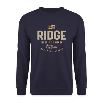 Team Ridge Lifetime Member Personalized Name - Unisex Sweatshirt - navy - Front - Alina (178cm) & Michal (187cm)