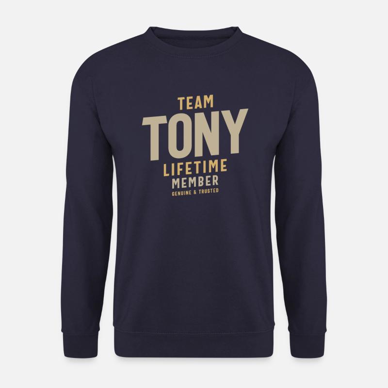 Team Tony Lifetime Mitglied Personalisierter Name - Unisex Pullover - Navy