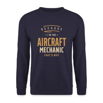 Mécanicien d’aéronefs Profession Emploi Travailleur d’anniversaire - Sweat-shirt Unisexe - marine - Devant - Alina (178cm) & Michal (187cm)