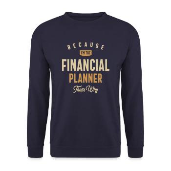 Financial Planner Job Occupation Birthday Worker - Unisex Sweatshirt - navy - Front - Alina (178cm) & Michal (187cm)