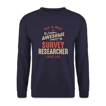 Funny Awesome Survey Researcher Job Occupation - Unisex Sweatshirt - navy - Front - Alina (178cm) & Michal (187cm)