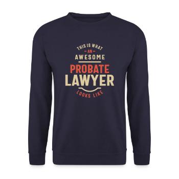 Funny Awesome Probate Lawyer Job Occupation - Unisex Sweatshirt - navy - Front - Alina (178cm) & Michal (187cm)