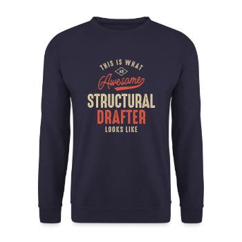Drôle génial Emploi de dessinateur structurel - Sweat-shirt Unisexe - marine - Devant - Alina (178cm) & Michal (187cm)