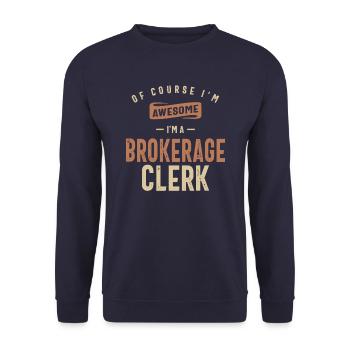 Je suis génial Je suis un commis de courtage Drôle d’emploi - Sweat-shirt Unisexe - marine - Devant - Alina (178cm) & Michal (187cm)