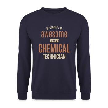 Je suis génial Je suis un technicien chimiste Drôle de travail - Sweat-shirt Unisexe - marine - Devant - Alina (178cm) & Michal (187cm)