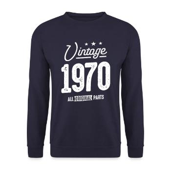 Vintage né en 1970 - 52ème anniversaire Rétro Classic - Sweat-shirt Unisexe - marine - Devant - Alina (178cm) & Michal (187cm)