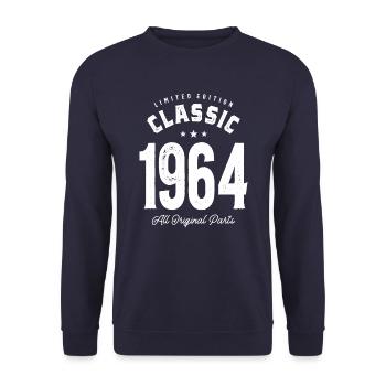 Classic 1964 - 58th Birthday Vintage - Sweat-shirt Unisexe - marine - Devant - Alina (178cm) & Michal (187cm)