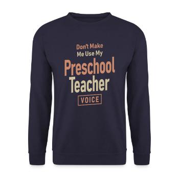 Preschool Teacher Job Occupation Birthday Worker - Unisex Sweatshirt - navy - Front - Alina (178cm) & Michal (187cm)