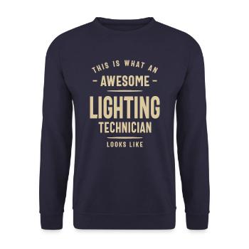 Toller Lichttechniker-Job - Unisex Pullover - Navy - Vorne - Alina (178cm) & Michal (187cm)