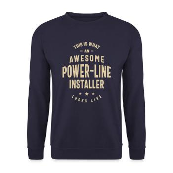 Awesome Power-Line Installer Job - Unisex Sweatshirt - navy - Front - Alina (178cm) & Michal (187cm)