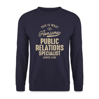 Awesome Public Relations Specialist Job - Unisex Sweatshirt - navy - Front - Alina (178cm) & Michal (187cm)