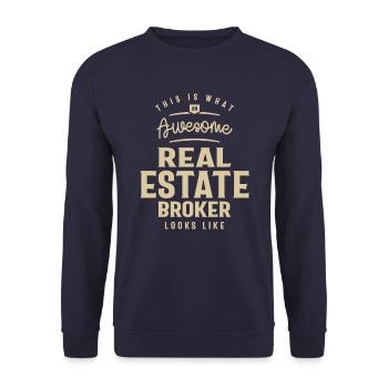 Awesome Real Estate Broker Job - Unisex Sweatshirt - navy - Front - Alina (178cm) & Michal (187cm)