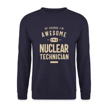 Awesome I'm a Nuclear Technician Funny Job - Unisex Sweatshirt - navy - Front - Alina (178cm) & Michal (187cm)