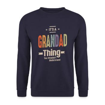 Mens It's a Grandad Thing Funny Dad Opa - Unisex Pullover - Navy - Vorne - Alina (178cm) & Michal (187cm)