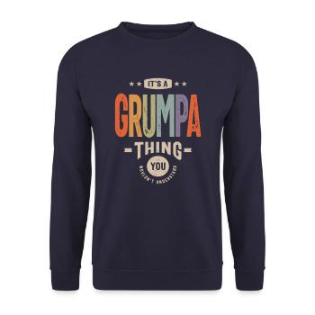 Mens c’est un truc de grumpa drôle papa grand-père - Sweat-shirt Unisexe - marine - Devant - Alina (178cm) & Michal (187cm)