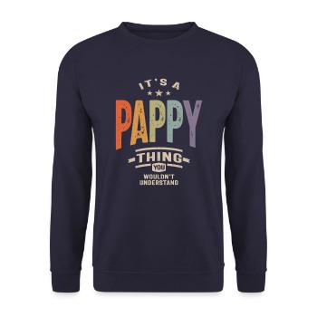 Mens It's a Pappy Thing Funny Dad Grandpa - Unisex Sweatshirt - navy - Front - Alina (178cm) & Michal (187cm)