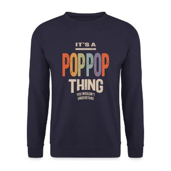Mens It's a PopPop Thing Funny Dad Grandpa - Unisex Sweatshirt - navy - Front - Alina (178cm) & Michal (187cm)