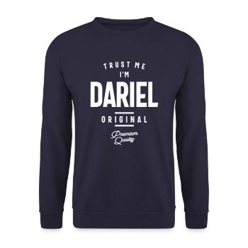 Croyez-moi, je suis Dariel Nom personnalisé - Sweat-shirt Unisexe - marine - Devant - Alina (178cm) & Michal (187cm)