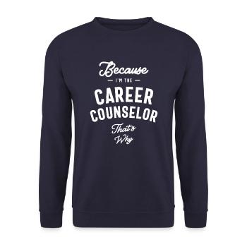 Berufsberater Beruf Geburtstagsarbeiter - Unisex Pullover - Navy - Vorne - Alina (178cm) & Michal (187cm)