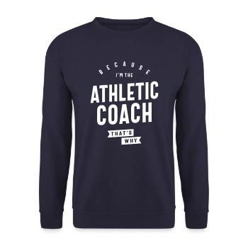 Athletic Coach Job Beruf Geburtstagsarbeiter - Unisex Pullover - Navy - Vorne - Alina (178cm) & Michal (187cm)