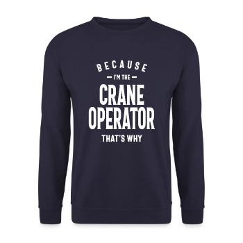 Kranführer Beruf Geburtstagsarbeiter - Unisex Pullover - Navy - Vorne - Alina (178cm) & Michal (187cm)