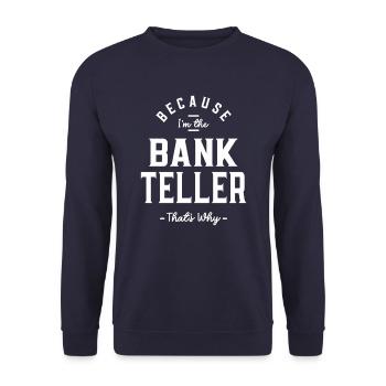 Bankangestellter Beruf Geburtstagsarbeiter - Unisex Pullover - Navy - Vorne - Alina (178cm) & Michal (187cm)