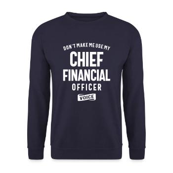 Chief Financial Officer Beruf - Unisex Pullover - Navy - Vorne - Alina (178cm) & Michal (187cm)