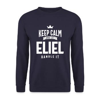 Eliel Nom personnalisé - Sweat-shirt Unisexe - marine - Devant - Alina (178cm) & Michal (187cm)