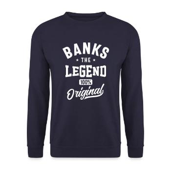 Banks Personalized Name - Unisex Sweatshirt - navy - Front - Alina (178cm) & Michal (187cm)