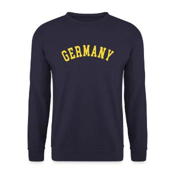Für Liebhaber Deutschlands und des deutschen Volkes - Unisex Pullover - Navy - Vorne - Alina (178cm) & Michal (187cm)
