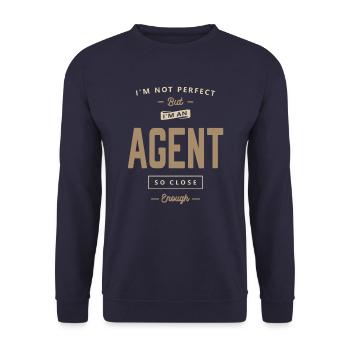 Agent Lustige Berufsbezeichnung Beruf Geburtstagsarbeiter - Unisex Pullover - Navy - Vorne - Alina (178cm) & Michal (187cm)