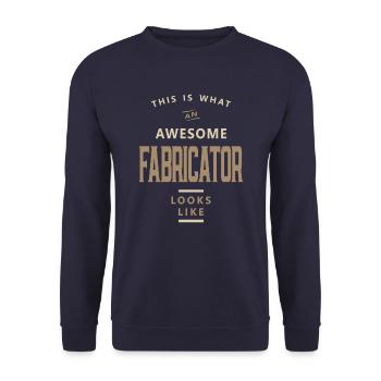 Fabricator Funny Job Title Profession - Unisex Sweatshirt - navy - Front - Alina (178cm) & Michal (187cm)