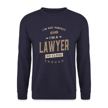 Rechtsanwalt Lustige Berufsbezeichnung Beruf Geburtstagsarbeiter - Unisex Pullover - Navy - Vorne - Alina (178cm) & Michal (187cm)