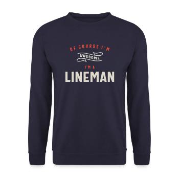 Lineman Job Occupation Birthday Worker - Unisex Sweatshirt - navy - Front - Alina (178cm) & Michal (187cm)