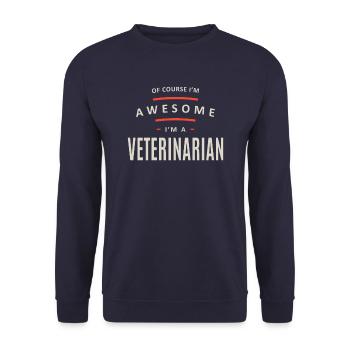 Tierarzt Beruf Geburtstagsarbeiter - Unisex Pullover - Navy - Vorne - Alina (178cm) & Michal (187cm)