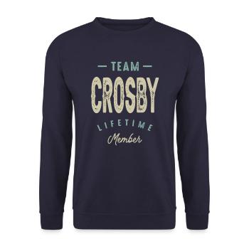 Team Crosby Funny Personalized Name - Unisex Sweatshirt - navy - Front - Alina (178cm) & Michal (187cm)