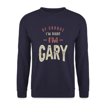 I'm Gary Funny Personalized Name - Unisex Sweatshirt - navy - Front - Alina (178cm) & Michal (187cm)