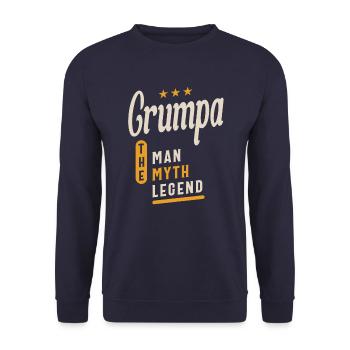 Grumpa The Man Myth Legend - Grandpa Dad - Unisex Sweatshirt - navy - Front - Alina (178cm) & Michal (187cm)