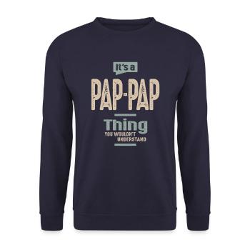 Mens It's a Pap-Pap Thing Funny Dad Grandpa - Unisex Sweatshirt - navy - Front - Alina (178cm) & Michal (187cm)