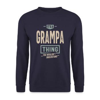 Mens It's a Grampa Thing Funny Dad Grandpa - Unisex Sweatshirt - navy - Front - Alina (178cm) & Michal (187cm)