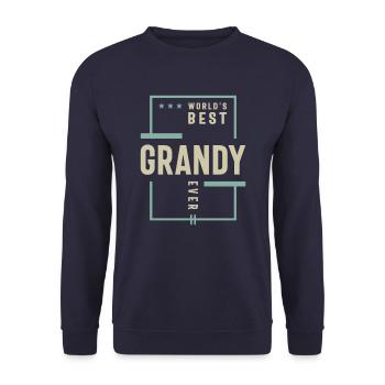 World's Best Grandy Ever - Dad and Grandpa - Unisex Sweatshirt - navy - Front - Alina (178cm) & Michal (187cm)