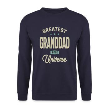 Greatest Granddad in The Universe - Dad Grandpa - Unisex Sweatshirt - navy - Front - Alina (178cm) & Michal (187cm)