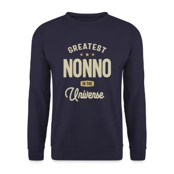 Greatest Nonno in The Universe - Dad and Grandpa - Unisex Sweatshirt - navy - Front - Alina (178cm) & Michal (187cm)