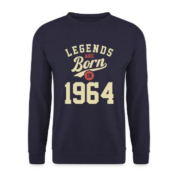 Legends Are Born in 1964 59th Birthday - Unisex Sweatshirt - navy - Front - Alina (178cm) & Michal (187cm)