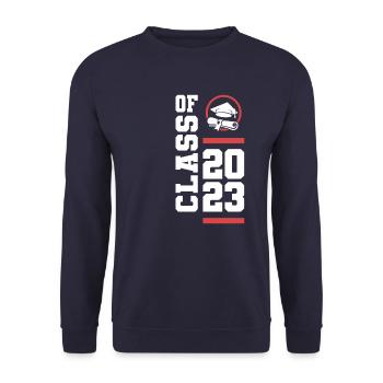 Class Of 2023 Graduation Senior - Unisex Sweatshirt - navy - Front - Alina (178cm) & Michal (187cm)